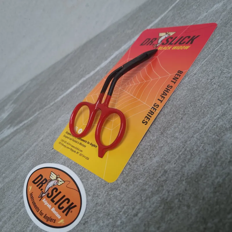 Dr.Slick BLACK WIDOW BENT SHAFT SCISSORS CLAMPS with Straight Blades-1